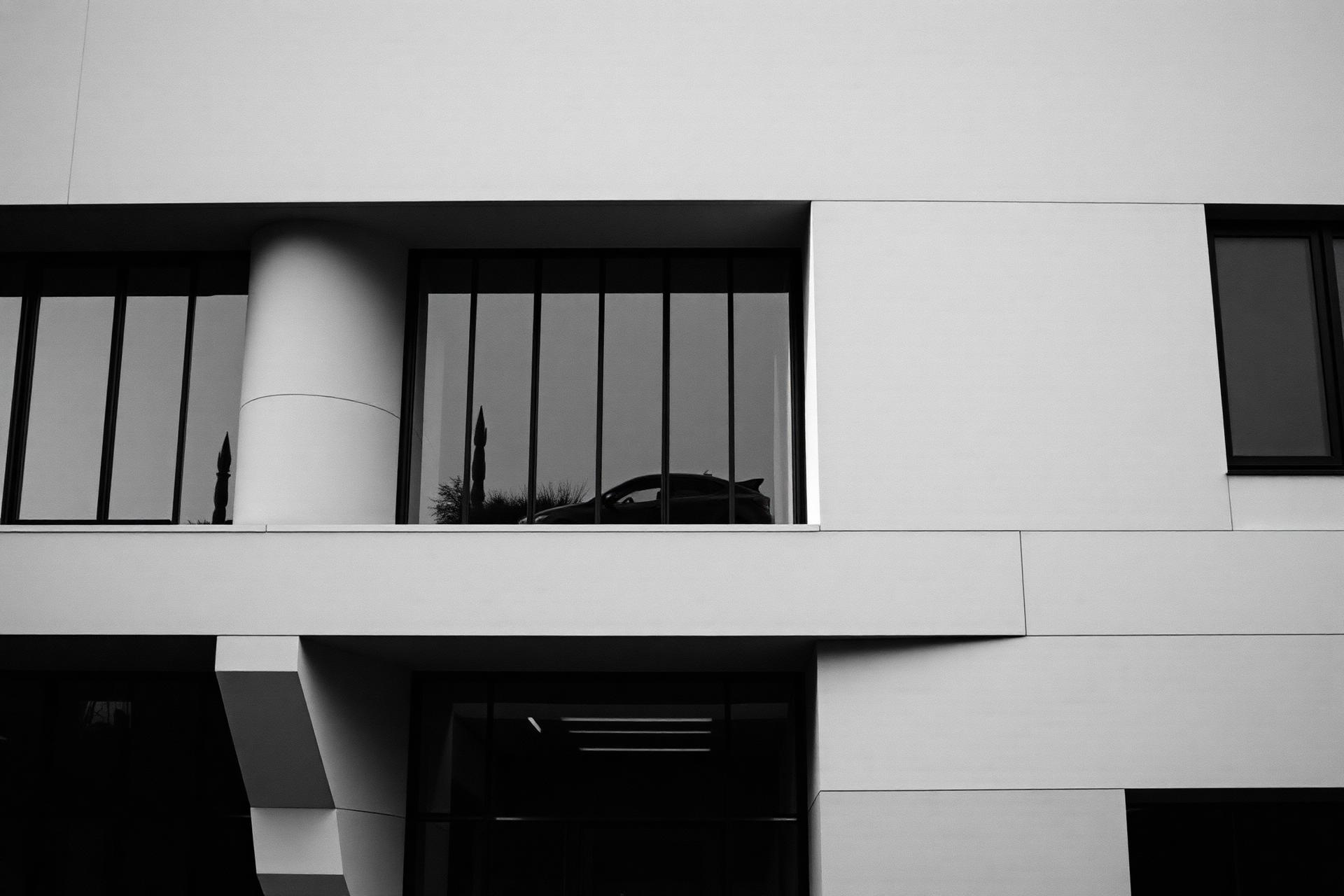 Modernist architectural facade